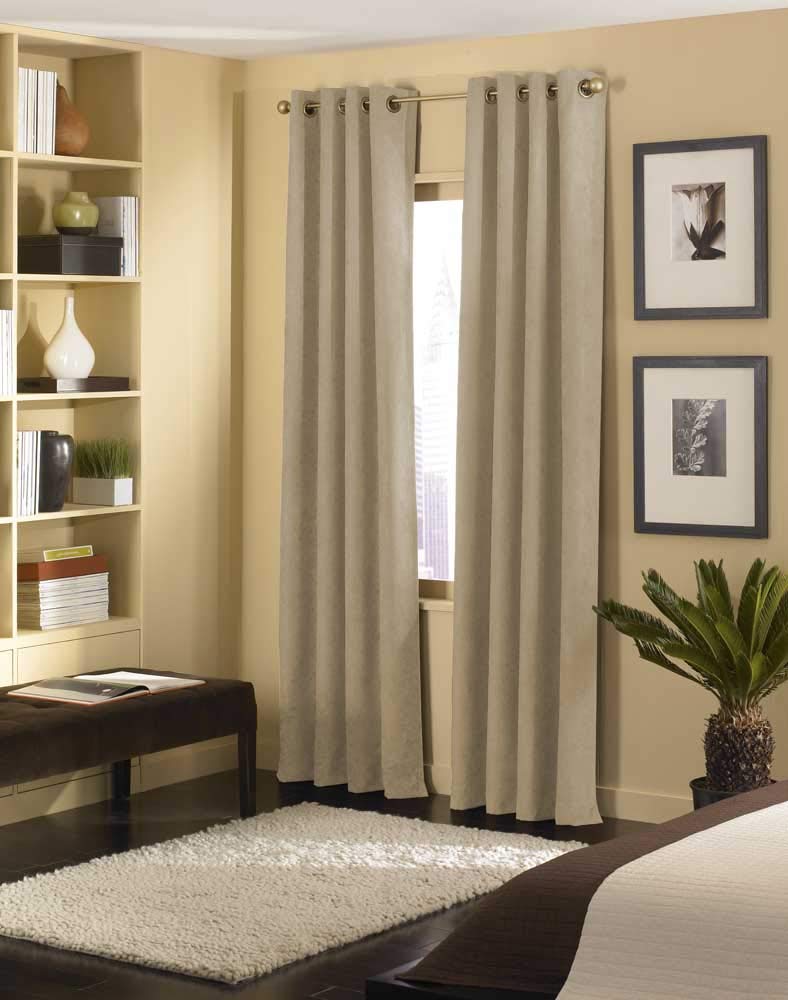Curtainworks Cameron Grommet Curtain Panel, 50 by 132", Sand
